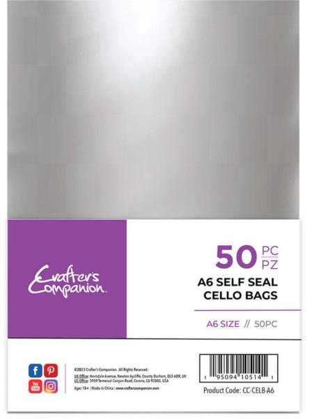 Crafters Companion - Tüten für Karten "Self Seal Cello Bags" A6