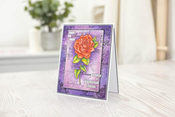 Crafters Companion - Stempel & Schablone "Romantic Rose" Clear Stamps & Stencil