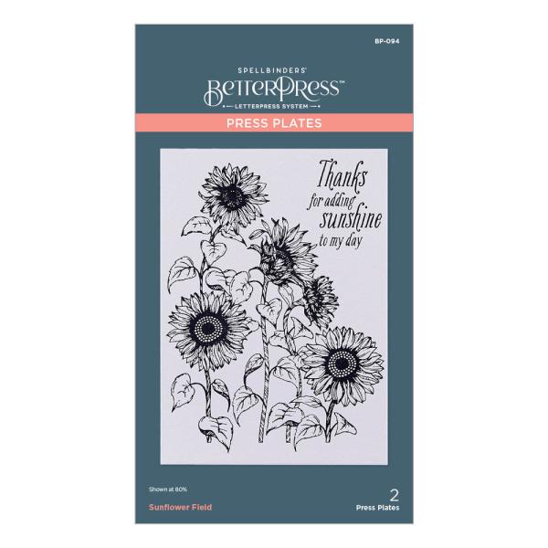 Spellbinders - Buchdrucktechnik "Sunflower Field" Press Plate