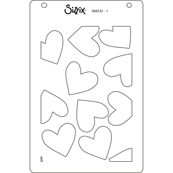 Sizzix - Schablone "Mark Making Hearts" Layered Stencil Design by Kath Breen