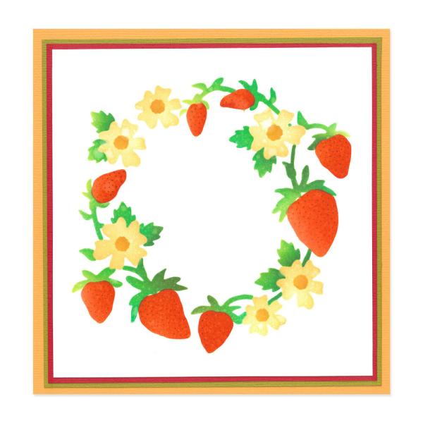 Sizzix - Schablone "Strawberry Wreath" Layered Stencil Design by Jennifer Ogborn