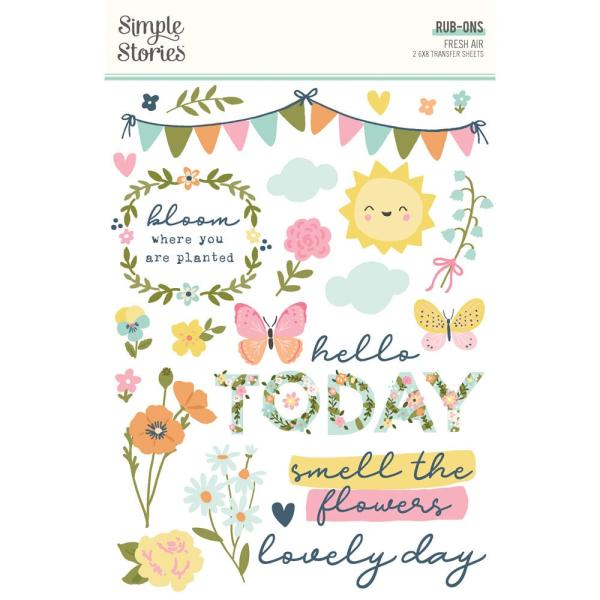 Simple Stories - Transfer Sticker "Fresh Air" Rub Ons