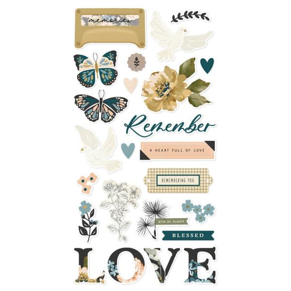 Simple Stories - Aufkleber "Remember" Chipboard Sticker 