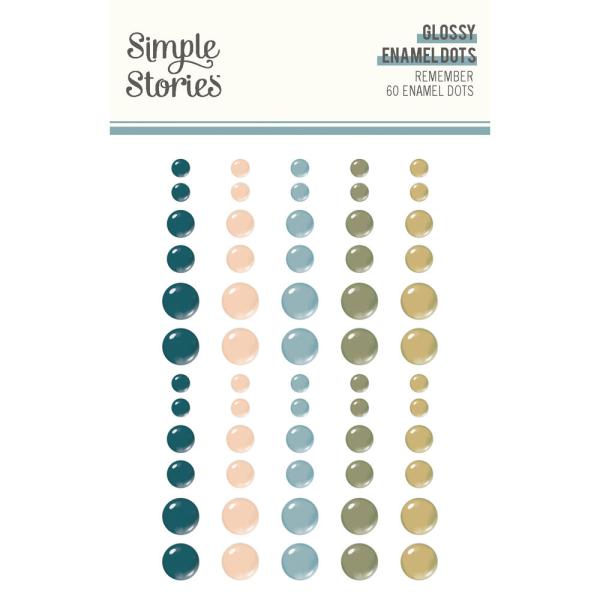 Simple Stories - Enamel Dots "Remember" 60 Stück 