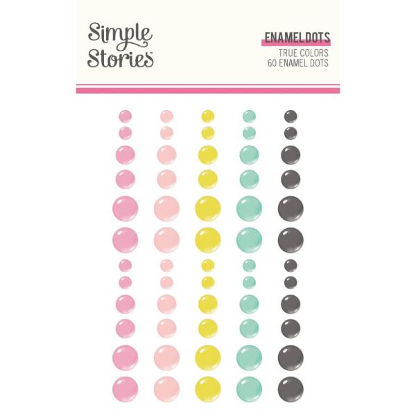 Simple Stories - Enamel Dots "True Colors" 60 Stück 