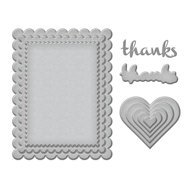 Spellbinders - Stanzschablone "Heartfelt Thanks & Scallops" Dies