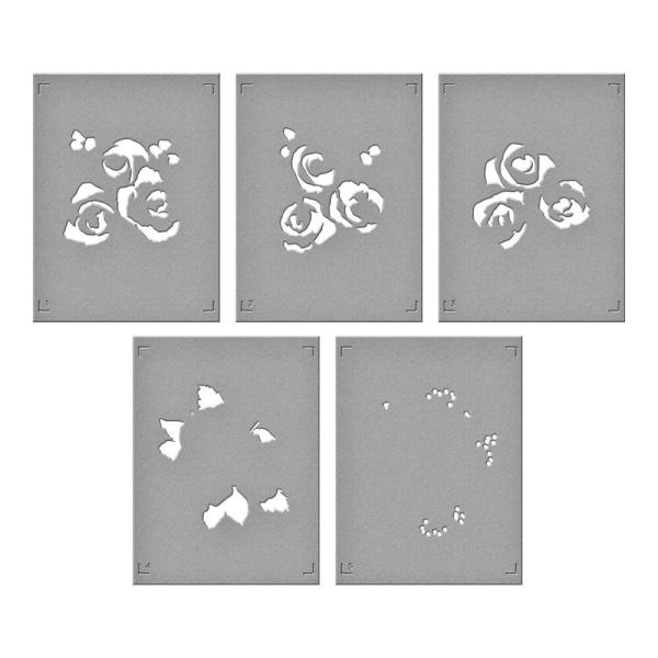 Spellbinders - Stempelset & Stanzschablone & Schablone "Garden Party" Clear Stamps & Dies & Stencil Bundle