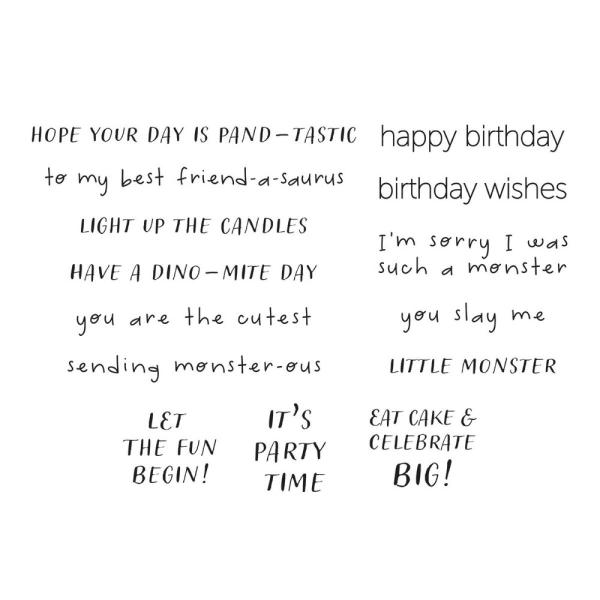 Spellbinders - Stempelset "Monster Birthday Sentiments" Clear Stamps