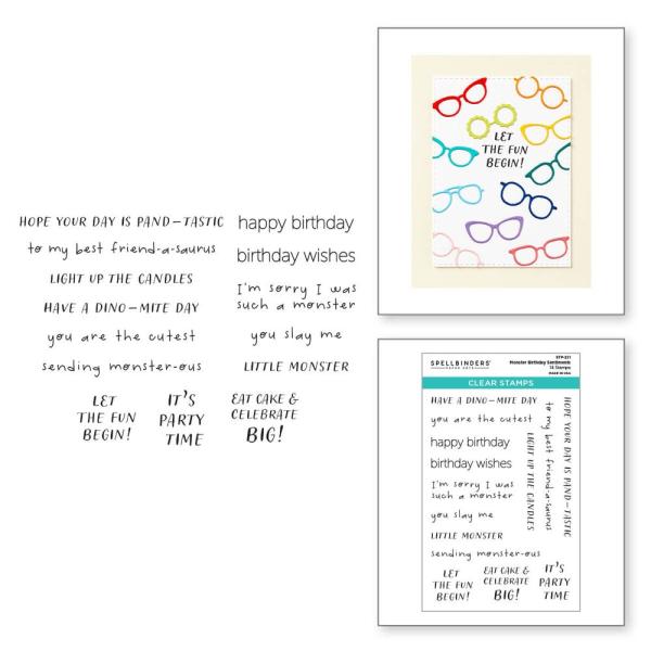 Spellbinders - Stempelset "Monster Birthday Sentiments" Clear Stamps