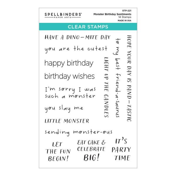 Spellbinders - Stempelset "Monster Birthday Sentiments" Clear Stamps