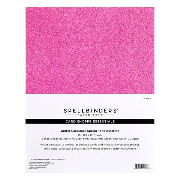 Spellbinders - Cardstock Glitzer "Spring Tones" Glitter Cardstock 8,5x11 Inch - 10 Bogen