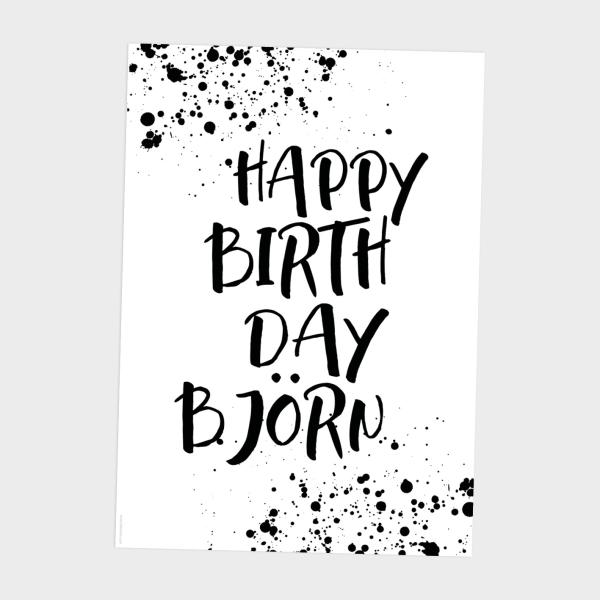 Spruchposter "Happy Birthday" | Geschenkidee | Personalisiert  | individuelles Bild | Wanddeko