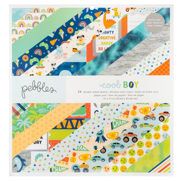 American Crafts - Designpapier "Cool Boy" Paper Pack 12x12 Inch - 24 Bogen