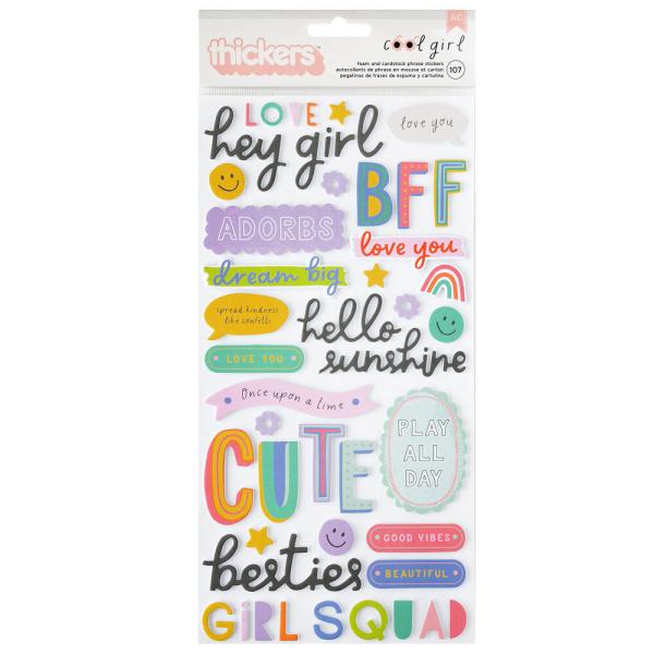 American Crafts - Aufkleber "Cool Girl" Thickers Phrase Sticker