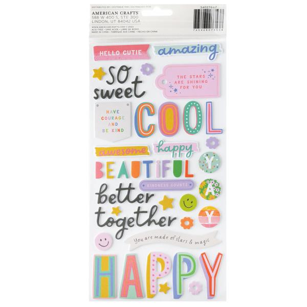 American Crafts - Aufkleber "Cool Girl" Thickers Phrase Sticker