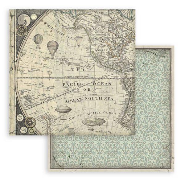 Stamperia - Designpapier "Voyages Fantastiques" Paper Pack 8x8 Inch - 10 Bogen