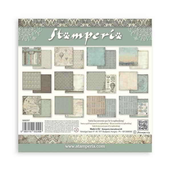 Stamperia - Designpapier "Voyages Fantastiques" Paper Pack 8x8 Inch - 10 Bogen