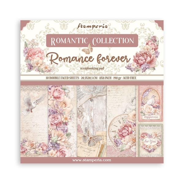 Stamperia - Designpapier "Romance Forever" Paper Pack 8x8 Inch - 10 Bogen