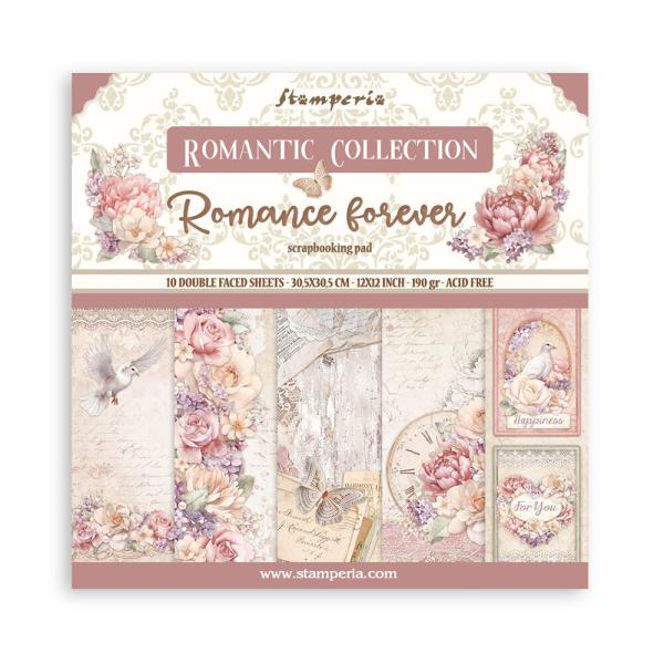 Stamperia - Designpapier "Romance Forever" Paper Pack 12x12 Inch - 10 Bogen