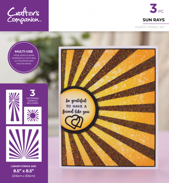 Crafters Companion - Schablone "Sun Rays" Stencil