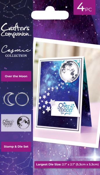 Crafters Companion - Stempelset & Stanzschablone "Over the Moon" Stamp & Dies