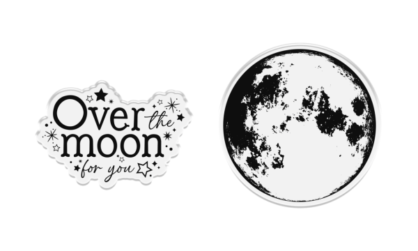 Crafters Companion - Stempelset & Stanzschablone "Over the Moon" Stamp & Dies