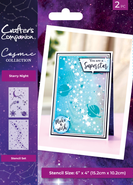 Crafters Companion - Schablone "Starry Night" Stencil