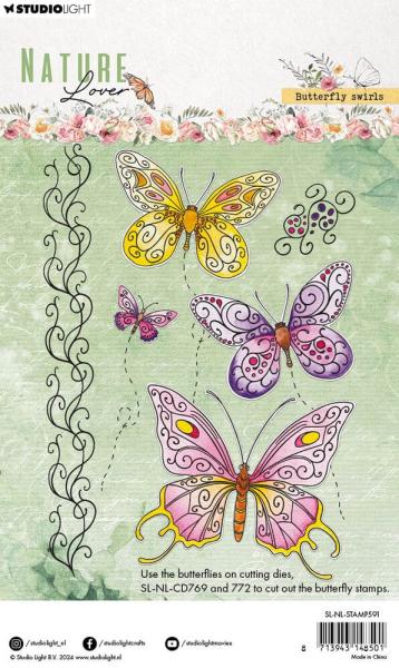 Studio Light - Stempelset "Butterfly Swirls" Clear Stamps