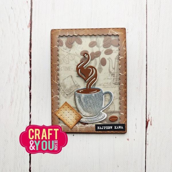 Craft & You Design - Stanzschablone "ATC Frame with a Cup of Coffee" Dies