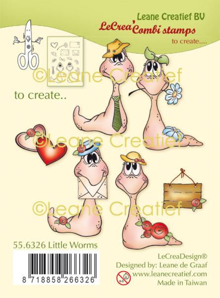 Leane Creatief - Stempelset "Little Worms" Clear Stamps