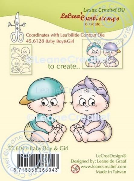 Leane Creatief - Stempelset "Baby Boy & Girl" Combi Clear Stamps