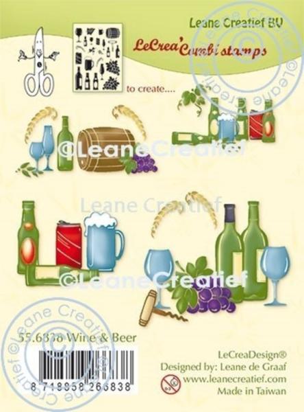 Leane Creatief - Stempelset "Wine & Beer" Combi Clear Stamps