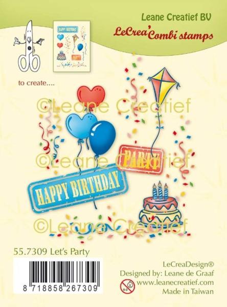 Leane Creatief - Stempelset "Let’s Party" Combi Clear Stamps