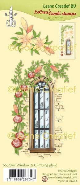 Leane Creatief - Stempelset "Window With Climbing Plant" Combi Clear Stamps