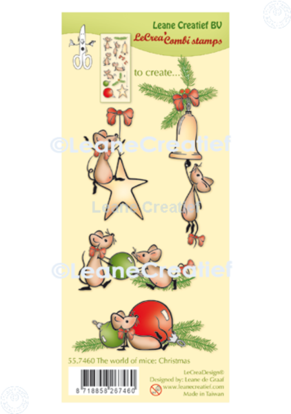 Leane Creatief - Stempelset "The World of Mice: Christmas" Combi Clear Stamps