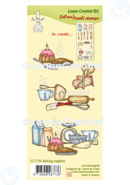 Leane Creatief - Stempelset "Baking Supplies" Combi Clear Stamps