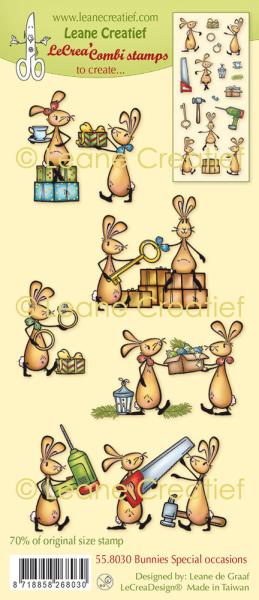 Leane Creatief - Stempelset "Bunnies Special Occasions" Combi Clear Stamps