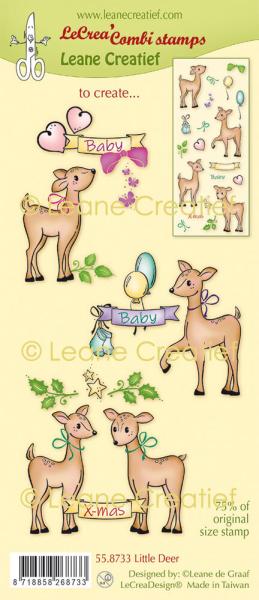 Leane Creatief - Stempelset "Little Deer" LeCrea Combi Clear Stamps