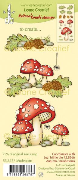 Leane Creatief - Stempelset "Mushrooms" LeCrea Combi Clear Stamps