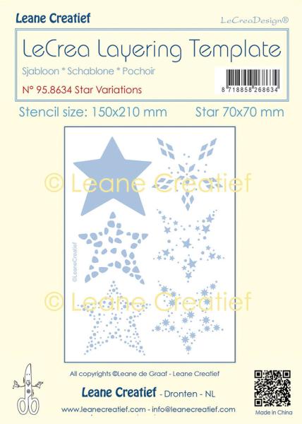 Leane Creatief - Schablone "Star Variations" Stencil - Layering Template