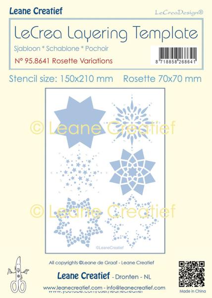 Leane Creatief - Schablone "Rosette Variations" Stencil - Layering Template