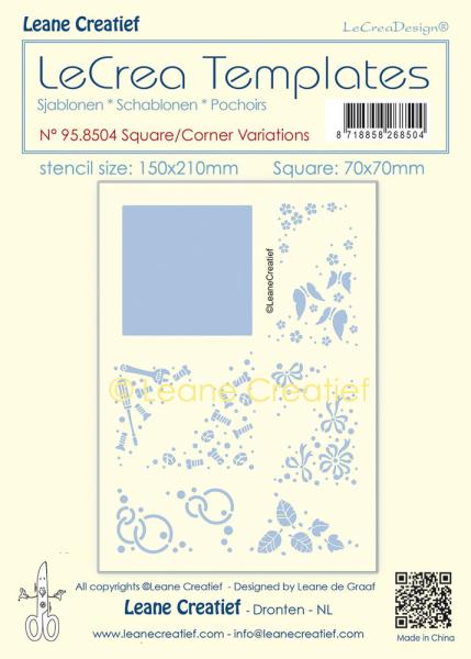 Leane Creatief - Schablone "Square-Corner Variations" Stencil - Layering Template