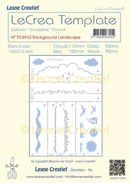 Leane Creatief - Schablone "Background Landscape" Stencil - Layering Template