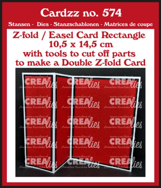 Crealies - Stanzschablone "No.574 (Double) Z-fold / Easel Card Rechthoek Verticaal" Cardzz Dies