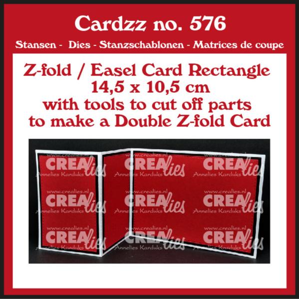 Crealies - Stanzschablone "No.576 (Double) Z-fold / Easel Card Rechthoek Horizontaal" Cardzz Dies