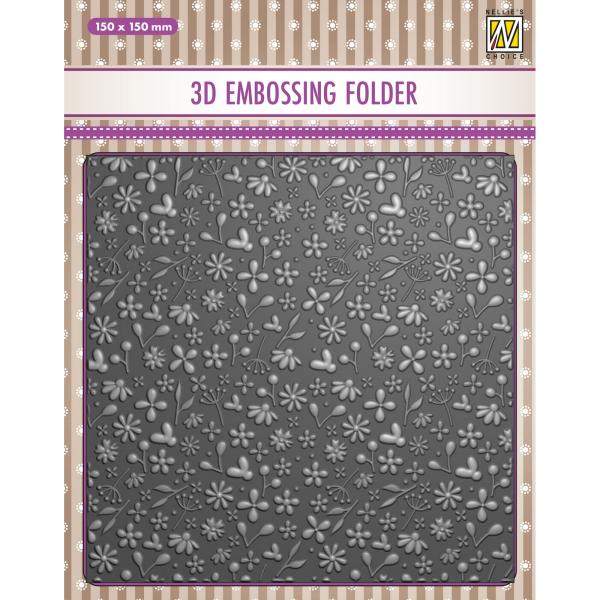 Nellie Snellen - Prägefolder "Spring Flowers" 3D Embossing Folder 