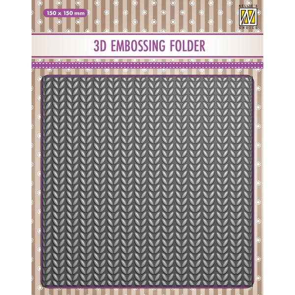 Nellie Snellen - Prägefolder "Knitting" 3D Embossing Folder 