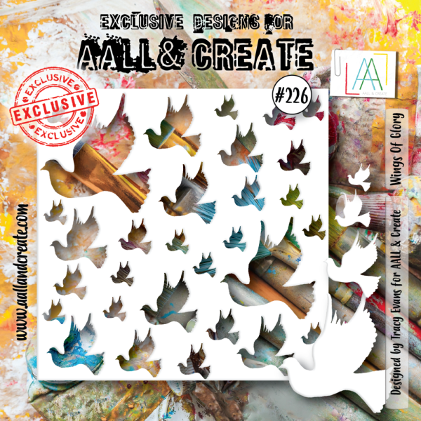 AALL and Create - Schablone 6x6 Inch "Wings Of Glory "Stencil