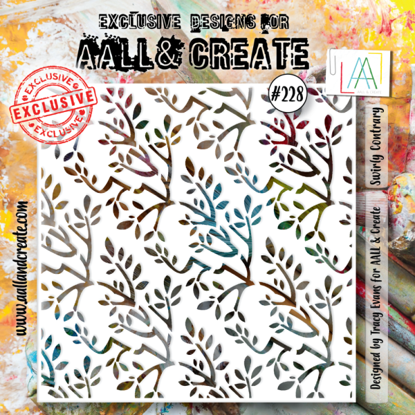 AALL and Create - Schablone 6x6 Inch "Swirly Contrary "Stencil