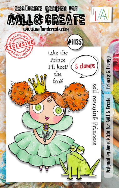 AALL and Create - Stempelset A7 "Princess & Froggy" Clear Stamps, fee